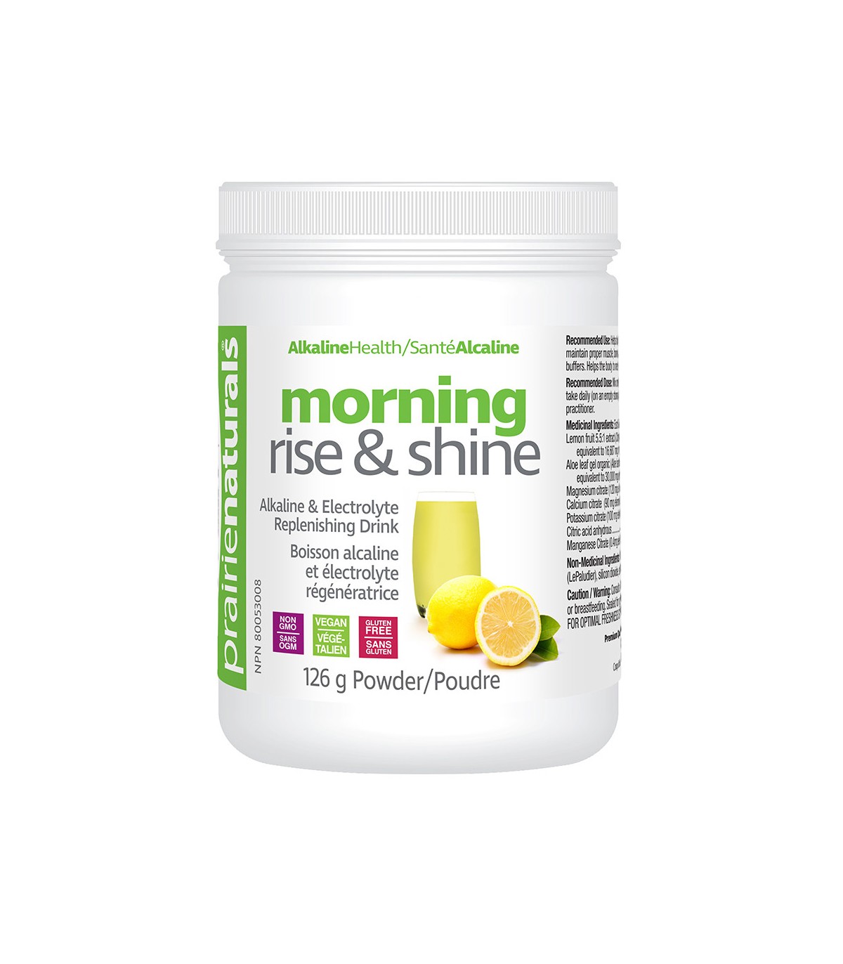 Morning Rise Shine pH Balancing Lemon, Aloe, Mineral Drink Mix 126 g | Safest & Easiest Shopping Vitamins Online | VITASHOP