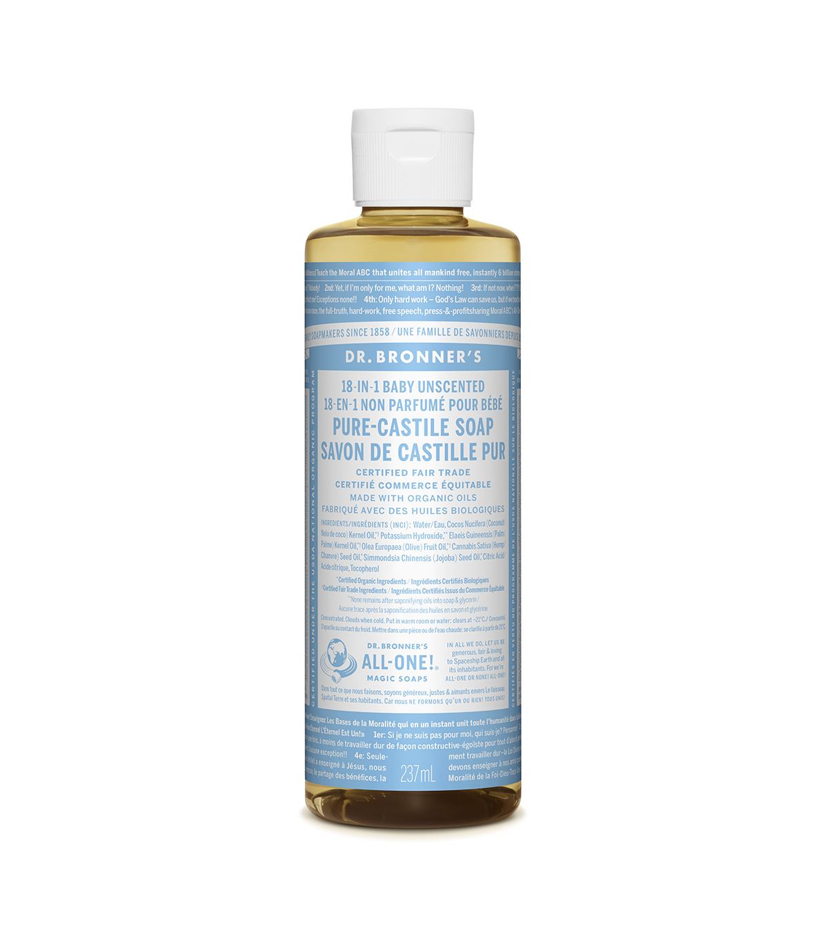 Dr. Bronner's Baby-Unscented Pure-Castile Soap 237 ml | Unbeatable Prices, Daily Deals | VITASHOP