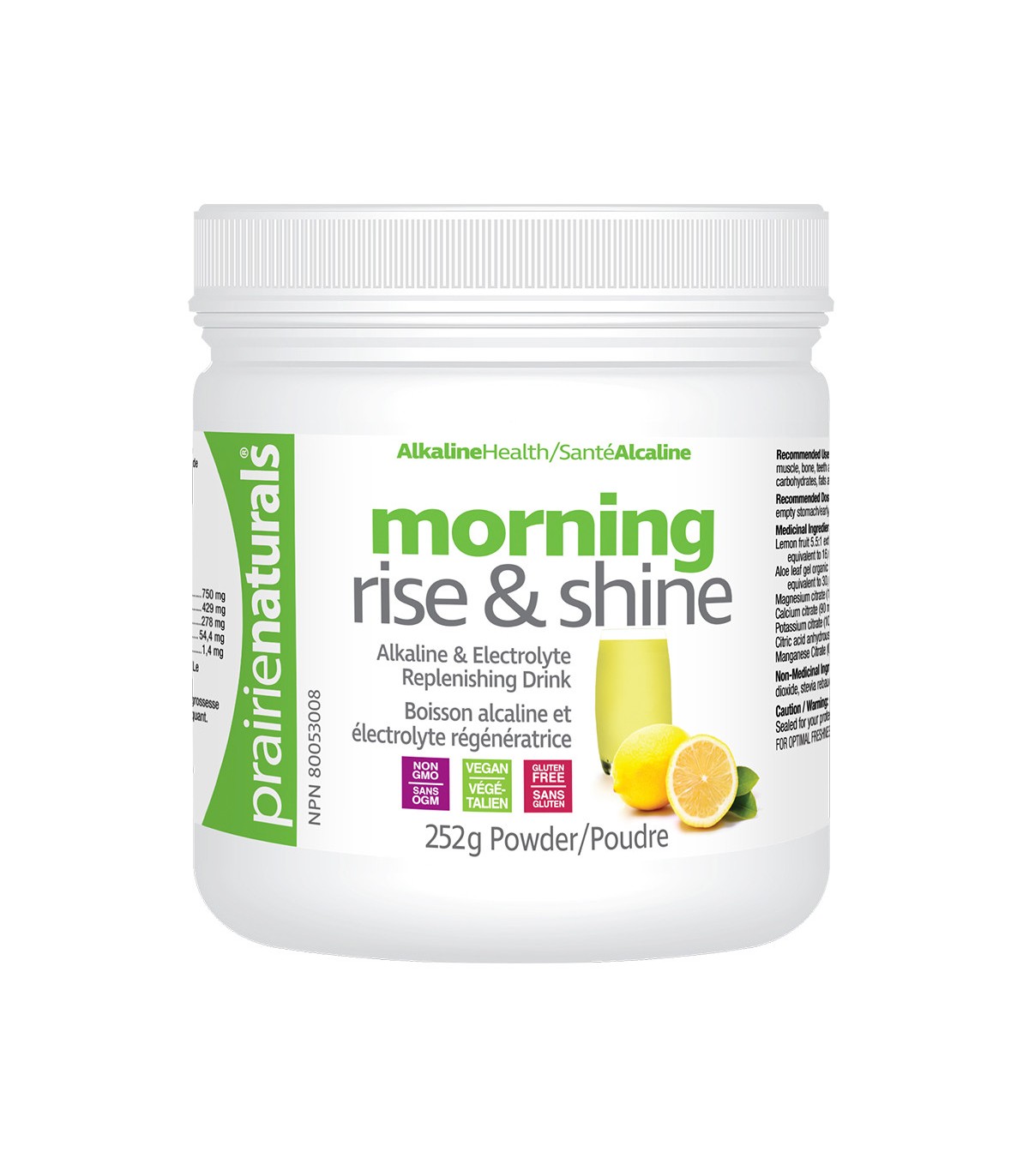 Prairie Naturals Morning Rise Shine pH Balancing Lemon, Aloe, Mineral Drink Mix 252 g | 每天不同折扣, 全网最低价格 | 种类齐全的保健品店铺 VITASHOP, 只有