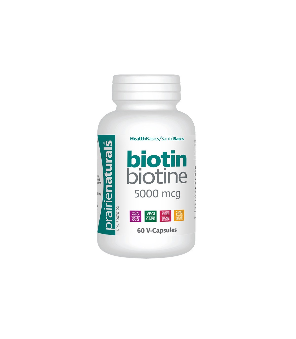 Prairie Naturals Biotin 5,000 mcg 60 Vegi Capsules | 每天不同折扣, 全网最低价格 | 种类齐全的保健品店铺 VITASHOP, 只有你想不到, 没有你买不到 !