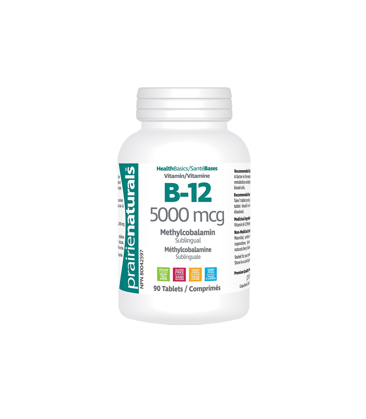Sublingual B12 Methylcobalamin 5,000 mcg 90 Tablets | Safest & Easiest Shopping Vitamins Online | VITASHOP