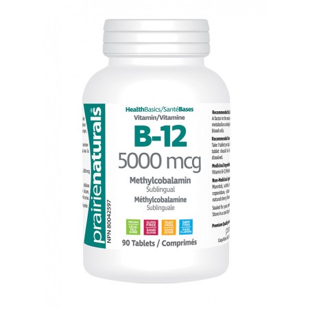 Sublingual B12 Methylcobalamin 5,000 mcg 90 Tablets | Safest & Easiest Shopping Vitamins Online | VITASHOP