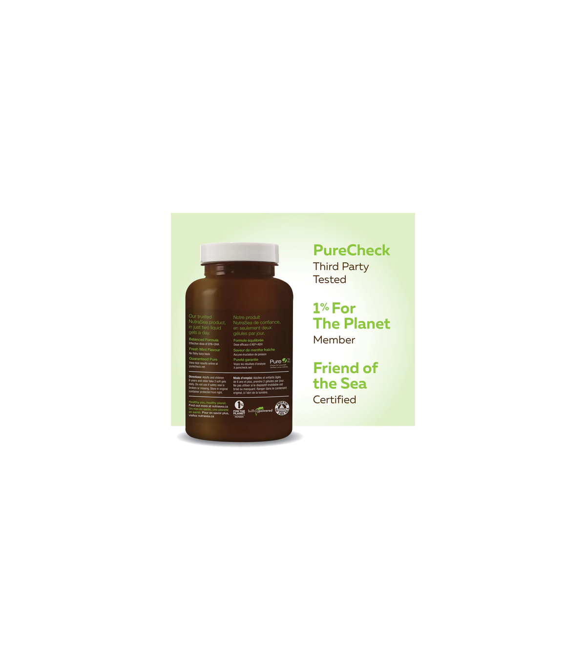NutraSea NutraSea Liquid Gels Fresh Mint 60 Softgels | 每天不同折扣, 全网最低价格 | 种类齐全的保健品店铺 VITASHOP, 只有你想不到, 没有你买不到 !