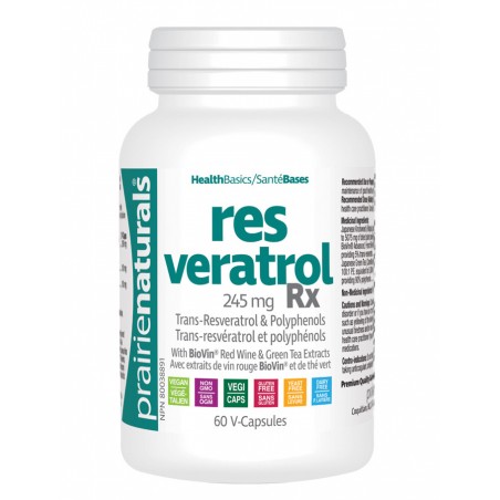 Prairie Naturals Resveratrol RX 265 mg of Transresveratrol Polyphenols 60 Vegi Capsules | Unbeatable Prices, Daily Deals | VITAS