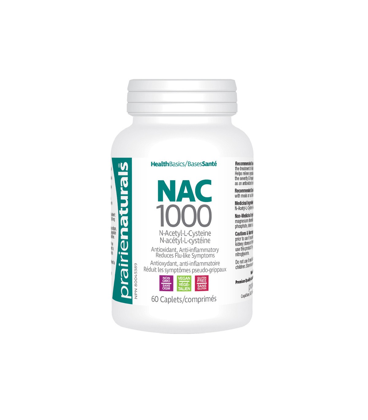 Prairie Naturals NAC 1000 N-Acetyl L-Cysteine 60 Caplets | 每天不同折扣, 全网最低价格 | 种类齐全的保健品店铺 VITASHOP, 只有你想不到, 没有你买不到 !