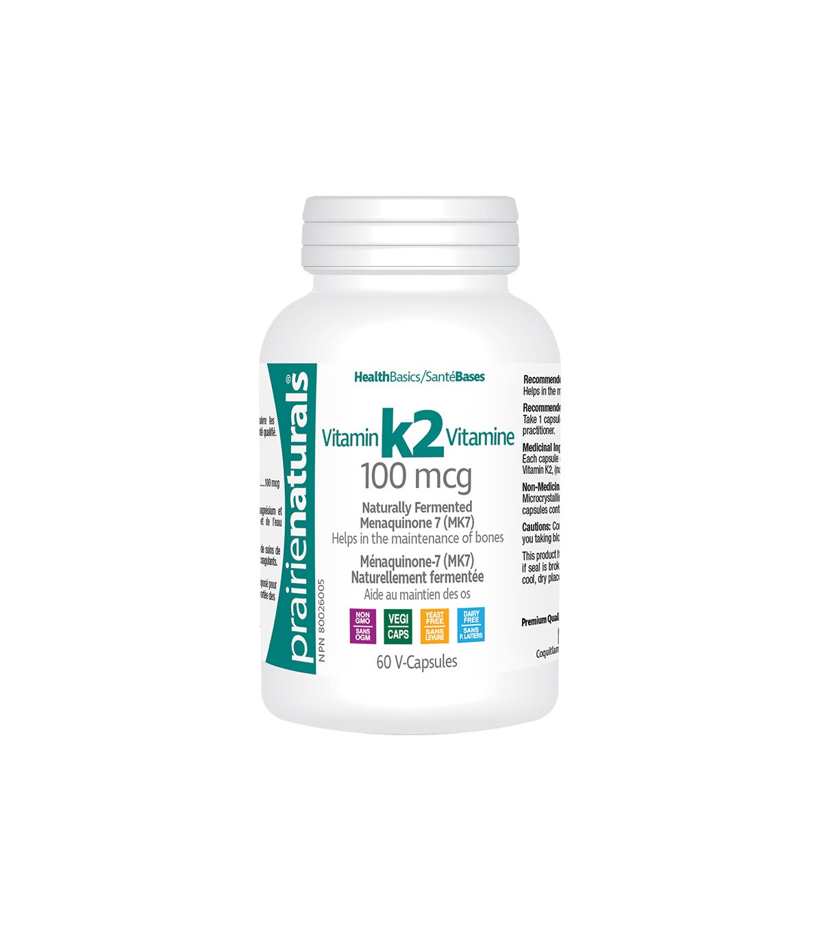 Vitamin K2 MK-7 100 mcg 60 Vegi Capsules | Safest & Easiest Shopping Vitamins Online | VITASHOP