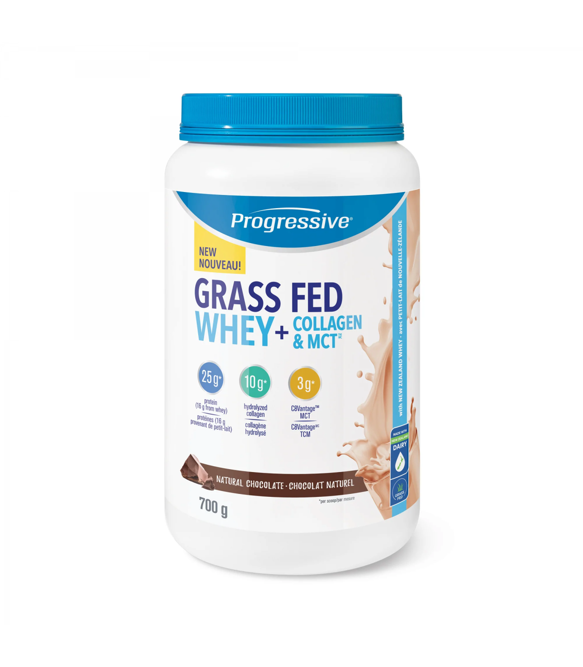 Progressive Nutritionals 프로그레시브 뉴트리션스 유장 + 콜라겐 및 MCT 초콜릿 700g | 매일 업데이트되는 특가 상품 | VITASHOP