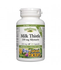 Natural Factors HerbalFactors Milk Thistle, 120 Capsules | Unbeatable Prices, Daily Deals | VITASHOP
