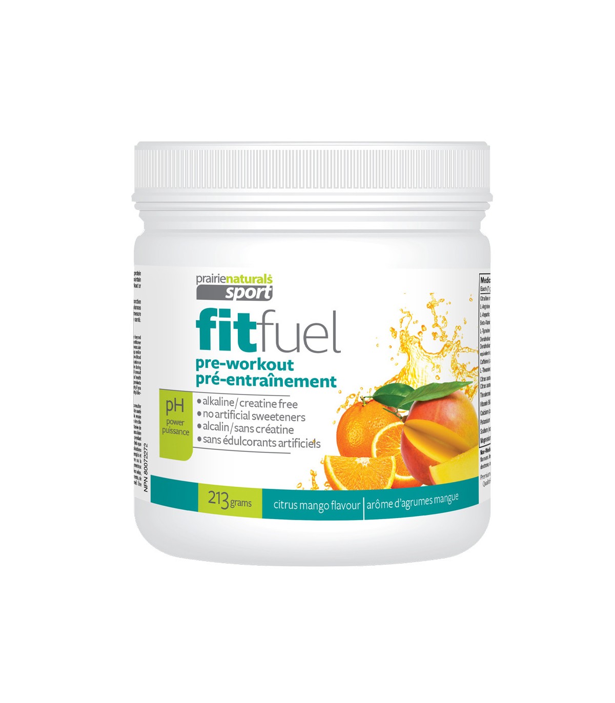 Fit Fuel Alkalinized Pre-Workout Citrus Mango 213 g | Safest & Easiest Shopping Vitamins Online | VITASHOP
