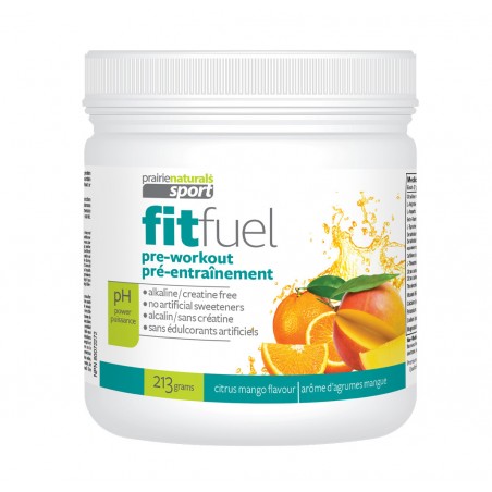 Fit Fuel Alkalinized Pre-Workout Citrus Mango 213 g | Safest & Easiest Shopping Vitamins Online | VITASHOP