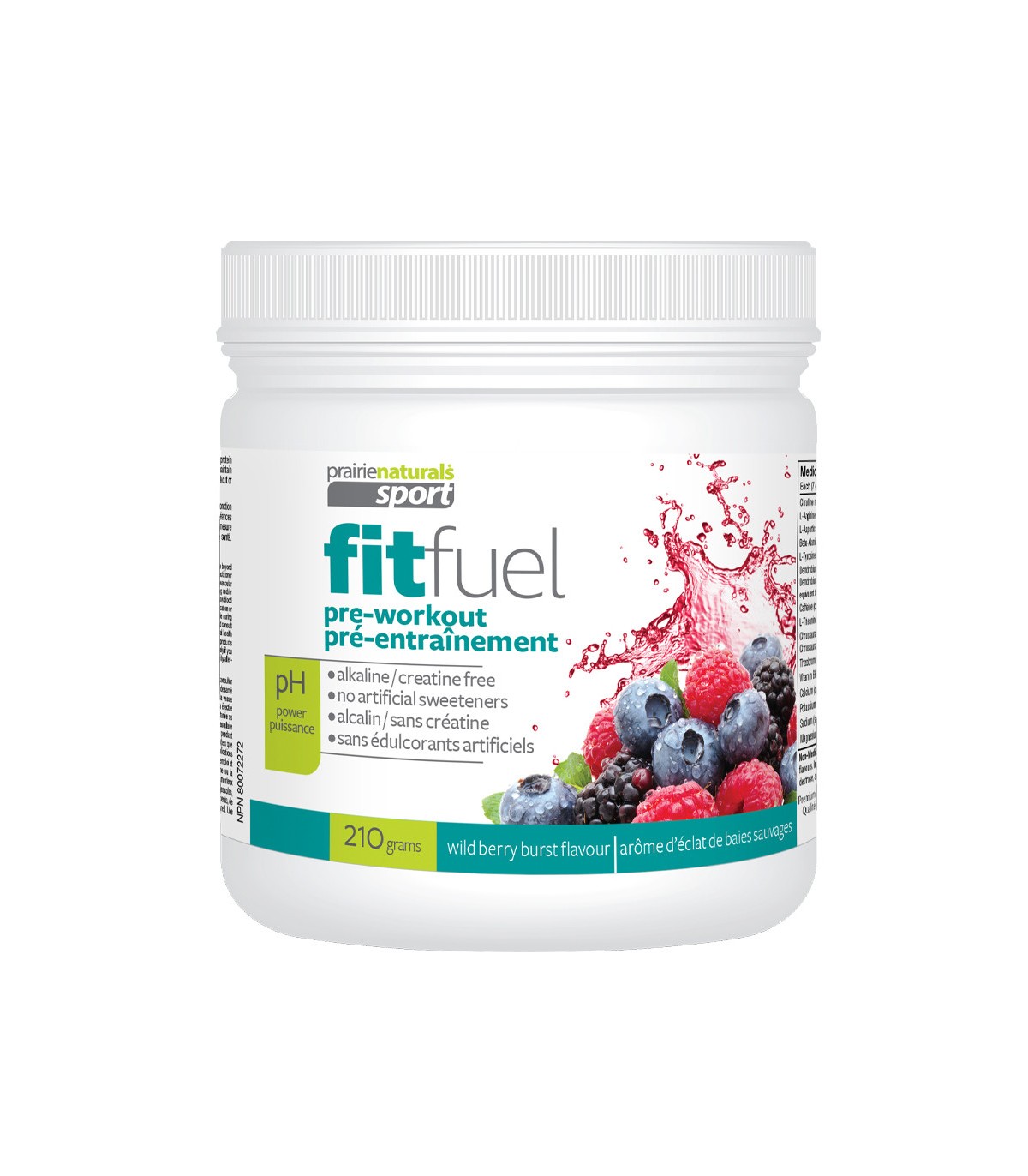 Prairie Naturals Fit Fuel Alkalinized Pre-Workout Wild Berry Burst 210 g | Unbeatable Prices, Daily Deals | VITASHOP