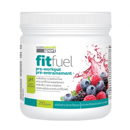 Prairie Naturals Fit Fuel Alkalinized Pre-Workout Wild Berry Burst 210 g | Unbeatable Prices, Daily Deals | VITASHOP