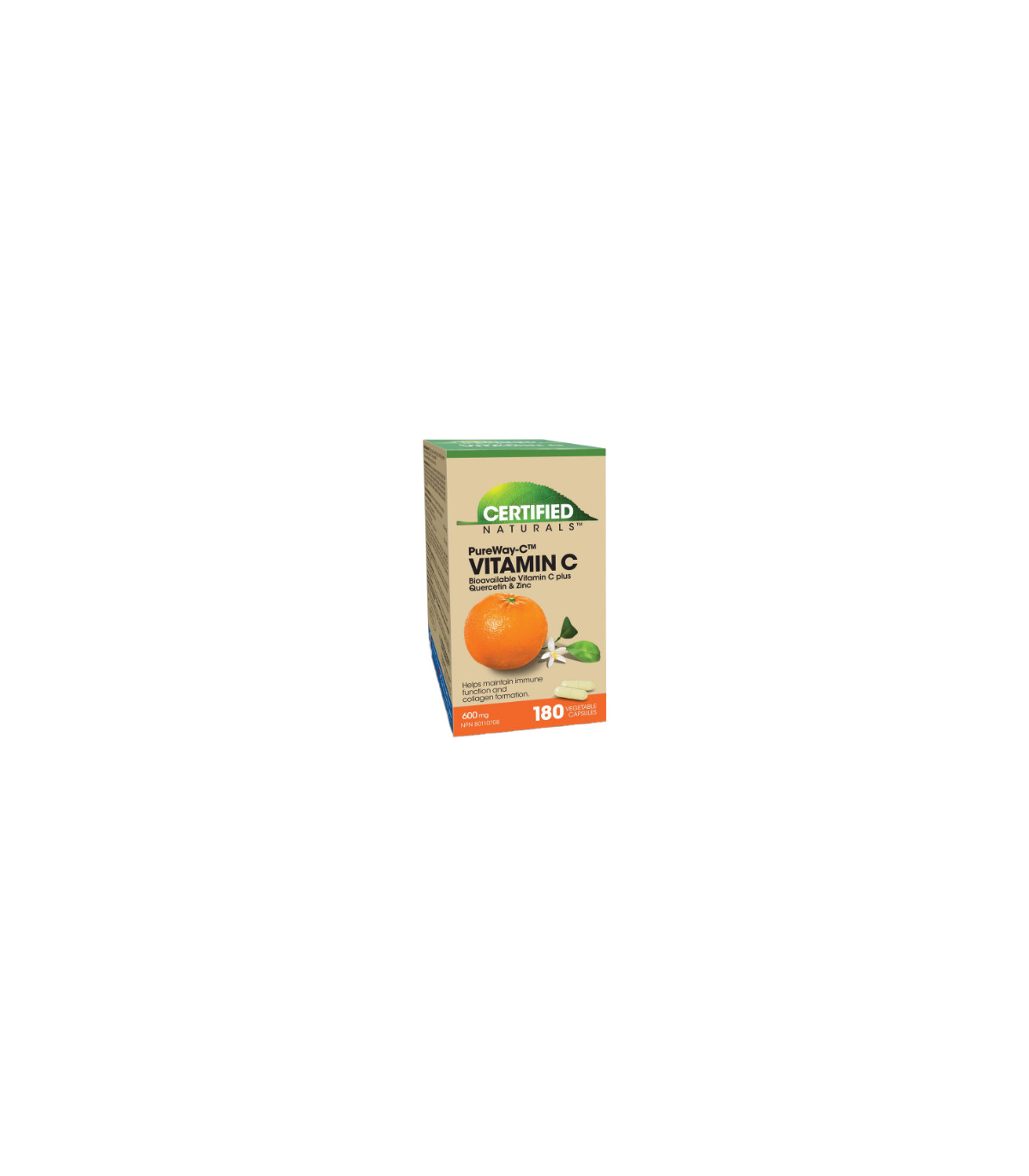 Certified Naturals 서티파이드 내추럴스 PureWay-C 600 mg 플러스 케르세틴 및 아연 180 캡슐 | 매일 업데이트되는 특가 상품 | VITASHOP