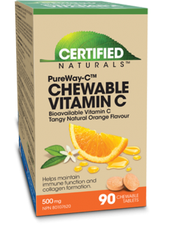 Certified Naturals 서티파이드 내추럴스 PureWay-C 500 mg 탠지 오렌지 90 츄어블 정제 | 매일 업데이트되는 특가 상품 | VITASHOP