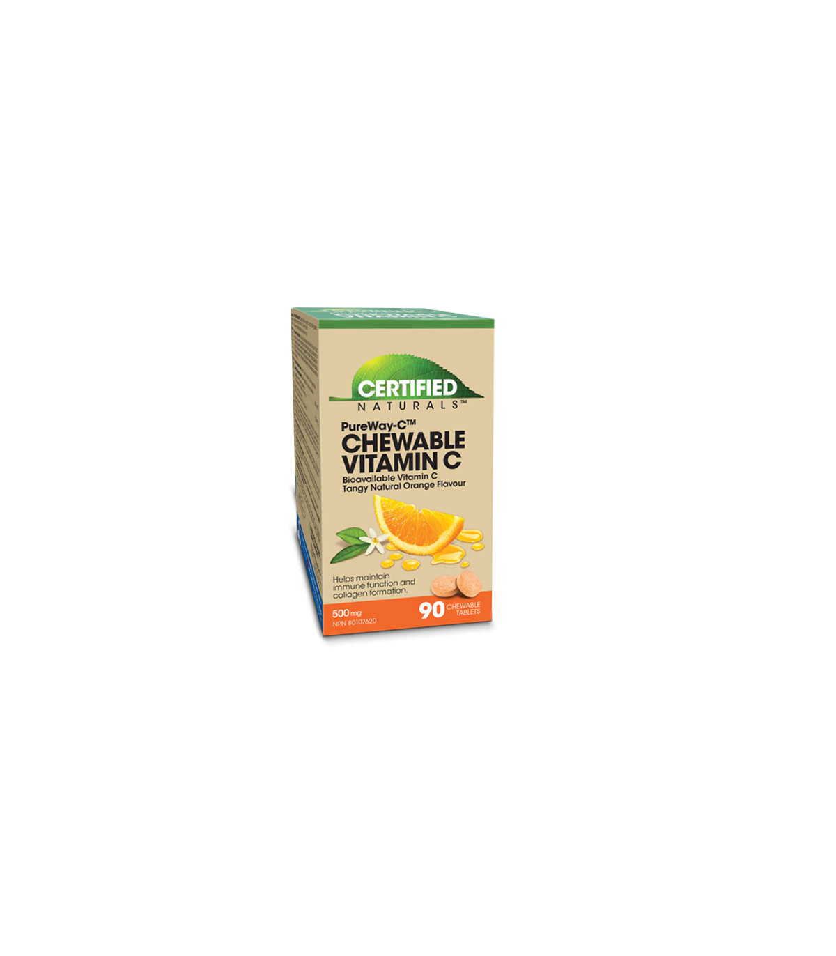 PureWay-C 500 mg Tangy Orange 90 Chewable Tablets | Safest & Easiest Shopping Vitamins Online | VITASHOP