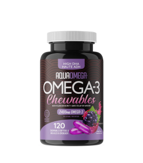 AQUAOMEGA High DHA Chewables Grape 120 Softgels | Unbeatable Prices, Daily Deals | VITASHOP