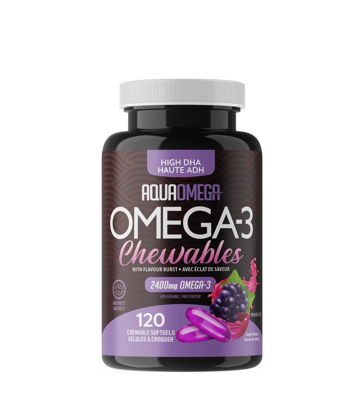 AQUAOMEGA 아쿠아오메가 고 DHA 츄어블 포도 120 소프트젤 | 매일 업데이트되는 특가 상품 | VITASHOP