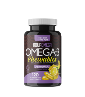 AQUAOMEGA High DHA Chewables Lemon 120 Softgels | Unbeatable Prices, Daily Deals | VITASHOP