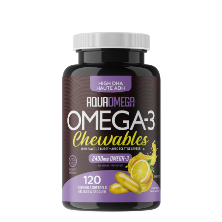 AQUAOMEGA High DHA Chewables Lemon 120 Softgels | Unbeatable Prices, Daily Deals | VITASHOP