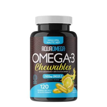 AQUAOMEGA 아쿠아오메가 높은 EPA 츄어블 레몬 120 소프트젤 | 매일 업데이트되는 특가 상품 | VITASHOP