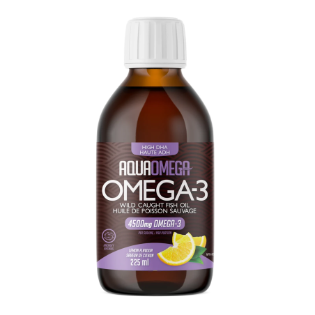 AquaOmega 1:5 High DHA Lemon 225 ml | Safest & Easiest Shopping Vitamins Online | VITASHOP