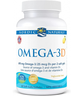 Nordic Naturals 노르딕 내추럴스 Omega 3D, 레몬 60 소프트젤 | 매일 업데이트되는 특가 상품 | VITASHOP