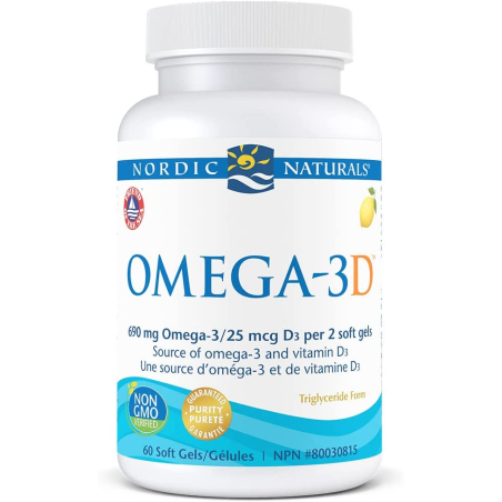 Nordic Naturals 노르딕 내추럴스 Omega 3D, 레몬 60 소프트젤 | 매일 업데이트되는 특가 상품 | VITASHOP