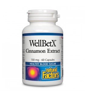 Natural Factors WellBetX Cinnamon Extract 150 mg, 60 Capsules | Unbeatable Prices, Daily Deals | VITASHOP