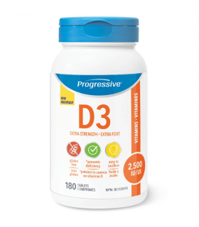 Progressive Nutritionals Vitamin D3 Extra Strength 2500 IU 180 Tablets | Unbeatable Prices, Daily Deals | VITASHOP