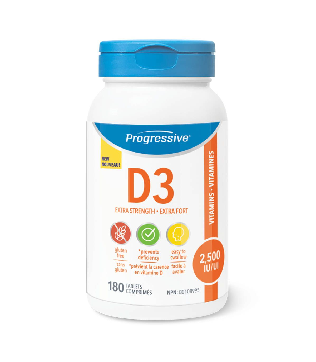 Progressive Nutritionals Vitamin D3 Extra Strength 2500 IU 180 Tablets | Unbeatable Prices, Daily Deals | VITASHOP