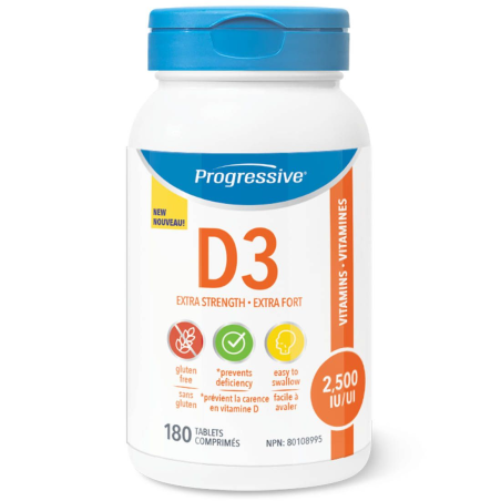Progressive Nutritionals Vitamin D3 Extra Strength 2500 IU 180 Tablets | Unbeatable Prices, Daily Deals | VITASHOP