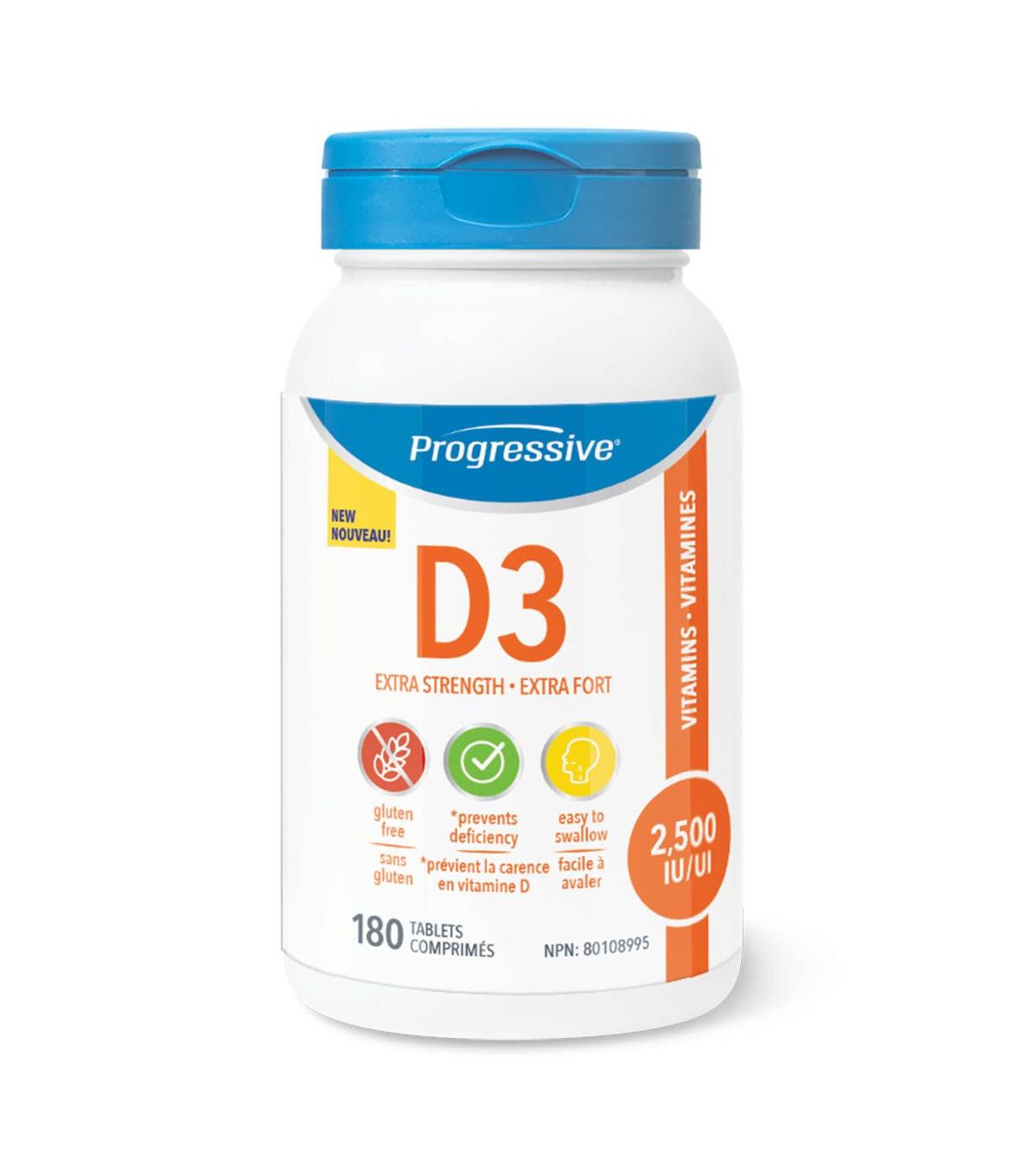 Progressive Nutritionals Vitamin D3 Extra Strength 2500 IU 180 Tablets | Unbeatable Prices, Daily Deals | VITASHOP