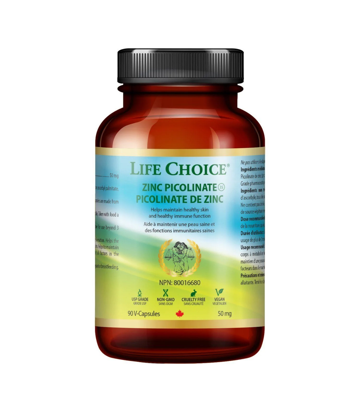 LIFE CHOICE 라이프 초이스 아연 피콜리네이트 50 mg 90 식물성 캡슐 | 매일 업데이트되는 특가 상품 | VITASHOP