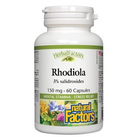 Natural Factors 내추럴 팩터스 HerbalFactors 로디올라 150 mg, 60 캡슐 | 매일 업데이트되는 특가 상품 | VITASHOP