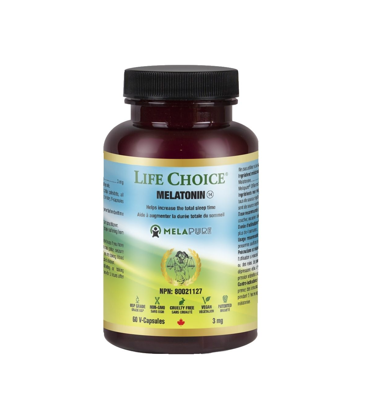 Melapure Melatonin 3 mg 60 Vegi Capsules | Safest & Easiest Shopping Vitamins Online | VITASHOP