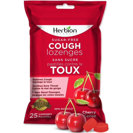 Sugar Free Cherry Cough Pouches 25 Lozenges | Safest & Easiest Shopping Vitamins Online | VITASHOP