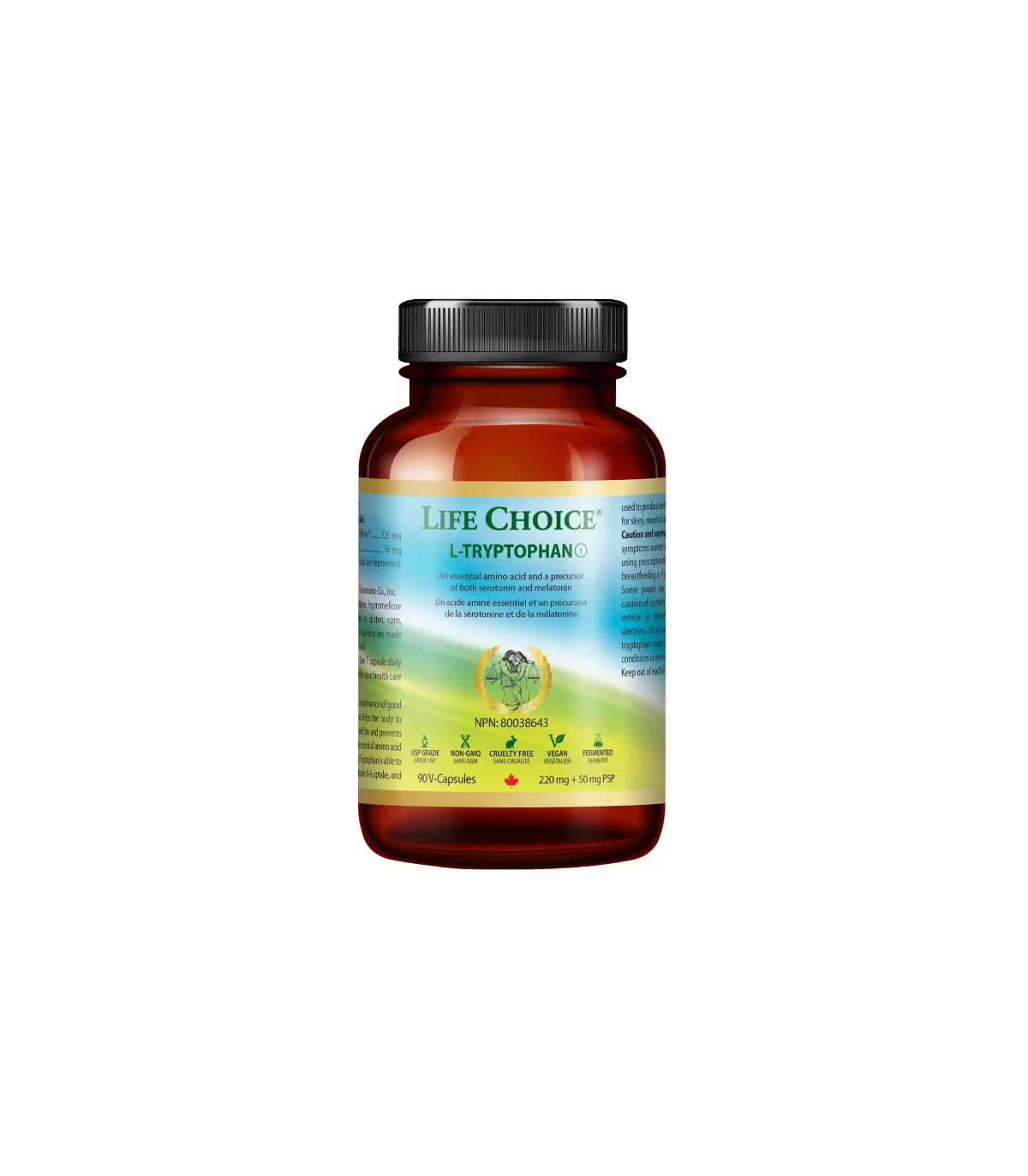 LIFE CHOICE 라이프 초이스 L-트립토판 220 + 50 mg B-6 60 식물성 캡슐 | 매일 업데이트되는 특가 상품 | VITASHOP