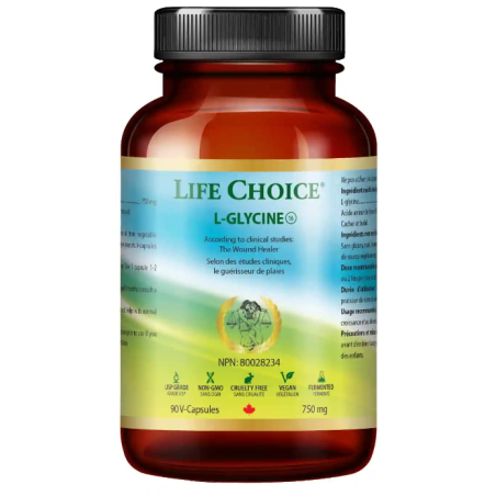 LIFE CHOICE 라이프 초이스 L-글리신 750 mg 90 식물성 캡슐 | 매일 업데이트되는 특가 상품 | VITASHOP