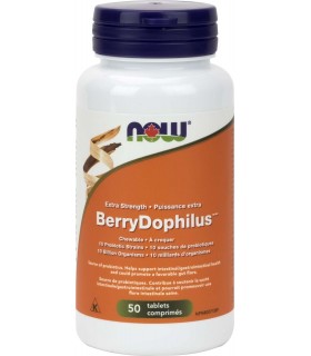 NOW Foods BerryDophilus Extra Strength, 50 Tablettes (EXP DATE : 1 Nov 2024) |Prix imbattables, Forfaits quotidiens | VITASHOP