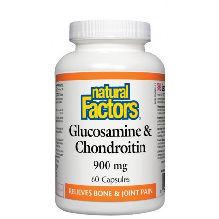 Natural Factors 내추럴 팩터스 글루코사민 & 콘드로이틴 900 mg, 60 캡슐 | 매일 업데이트되는 특가 상품 | VITASHOP