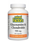 Natural Factors 내추럴 팩터스 글루코사민 & 콘드로이틴 900 mg, 60 캡슐 | 매일 업데이트되는 특가 상품 | VITASHOP