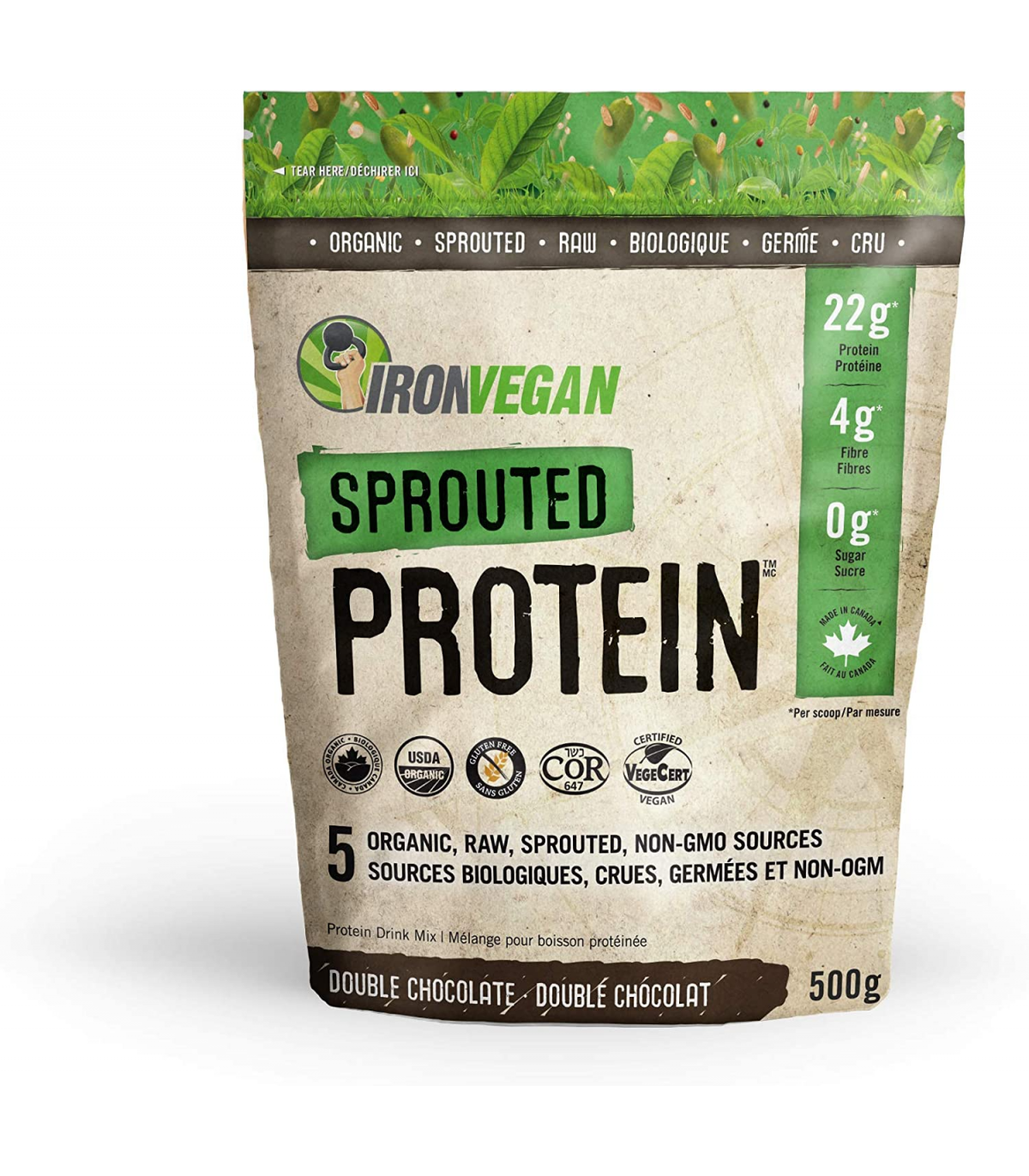 Iron Vegan Sprouted Protein, Chocolate 500 g | Unbeatable Prices, Daily Deals | VITASHOP
