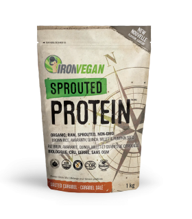 Iron Vegan Sprouted Protein, Salted Caramel 1 kg | Unbeatable Prices, Daily Deals | VITASHOP