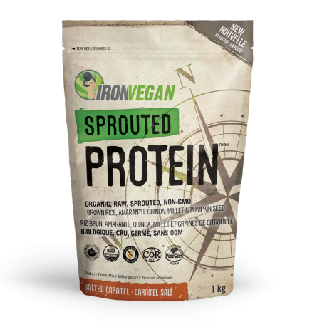 Iron Vegan Sprouted Protein, Salted Caramel 1 kg | Unbeatable Prices, Daily Deals | VITASHOP
