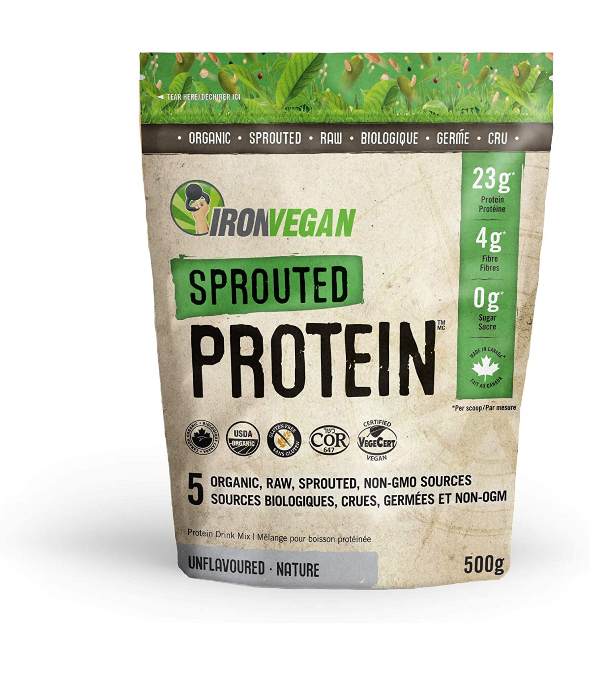 Iron Vegan Sprouted Protein, Unflavoured 500 g | Unbeatable Prices, Daily Deals | VITASHOP