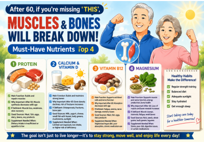 If You Lack This After Age 60, Your Muscles and Bones Will Collapse (Top 4 Essential Nutrients)