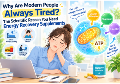 Why are modern people constantly tired? The scientific reasons behind the need for energy-restoring supplements.